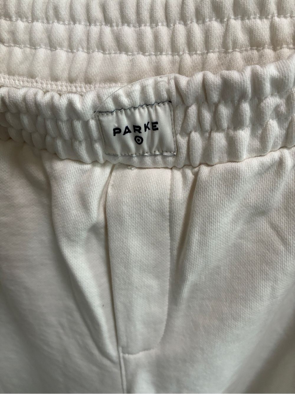 Women's High-Rise Boxer Sweatpants - Parke x Target Cream XXL New $40 - Picture 6 of 7